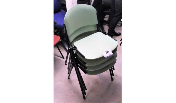 4 stapelbare stoelen, pvc zitting